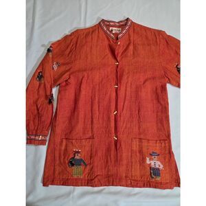 WOMENS MAYAN MODERN HANDWOVEN EMBROIDERY JACKET FOLK ART PEOPLE GUATEMALA MEDIUM